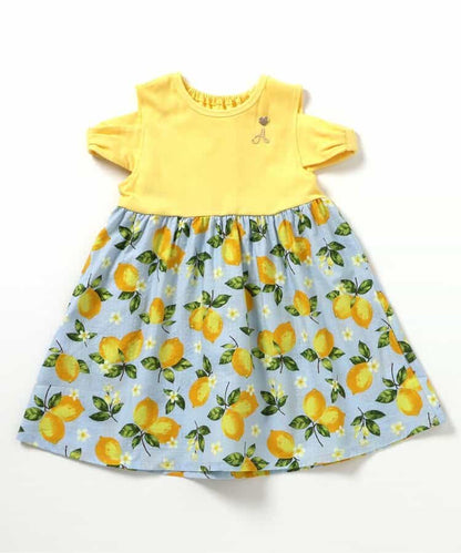 Japanese children's clothing apres les cours off-the-shoulder patchwork dress 80-140cm girls summer dresses 