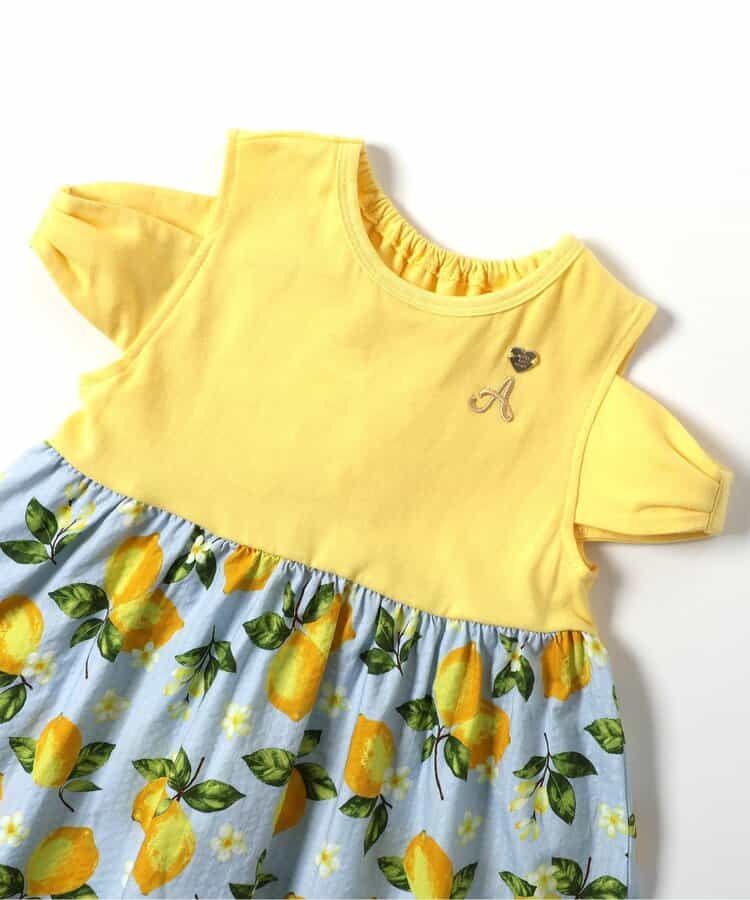 Japanese children's clothing apres les cours off-the-shoulder patchwork dress 80-140cm girls summer dresses 