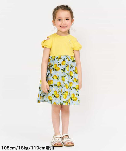 Japanese children's clothing apres les cours off-the-shoulder patchwork dress 80-140cm girls summer dresses 