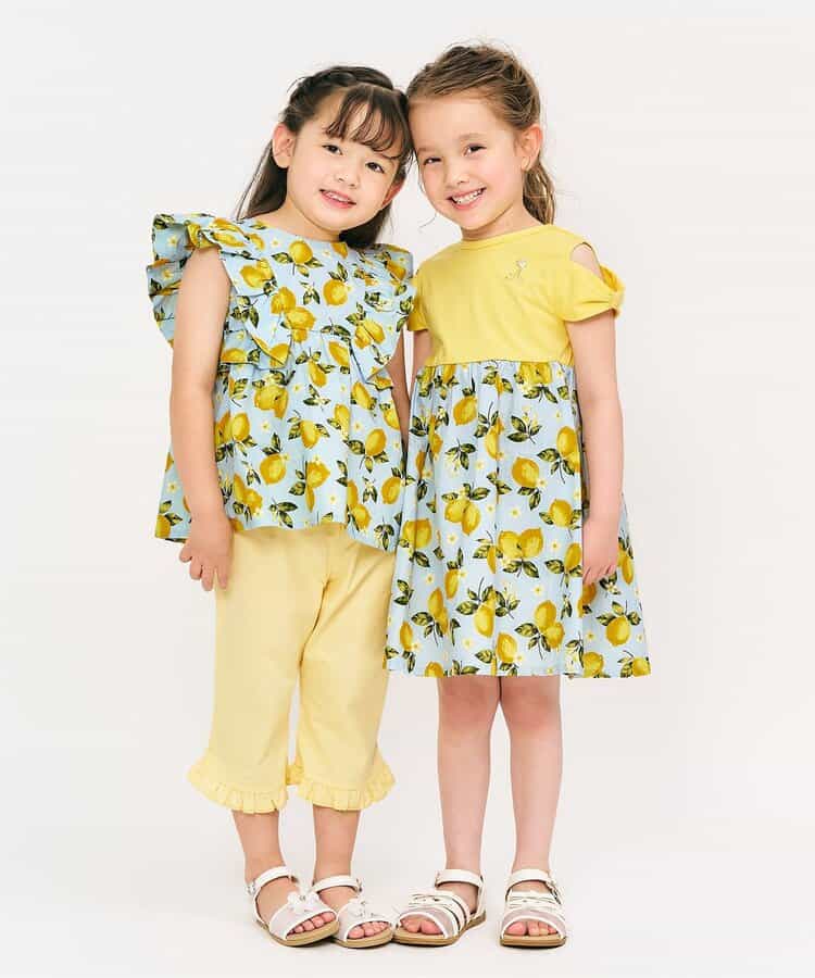 Japanese children's clothing apres les cours off-the-shoulder patchwork dress 80-140cm girls summer dresses 