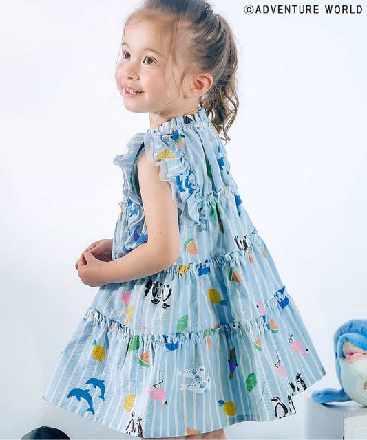 Japanese children's clothing apres les cours x Adventure World lace vest dress 80-130cm girls summer dresses 