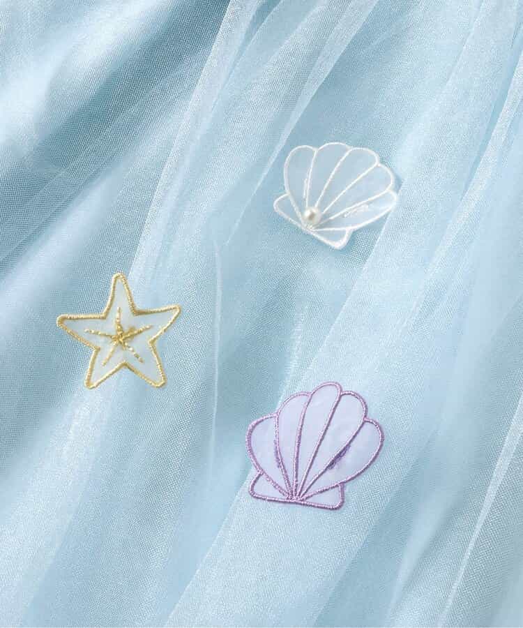 Japanese children's clothing apres les cours Shellmotif shell star mesh dress 80-140cm girls summer dresses 