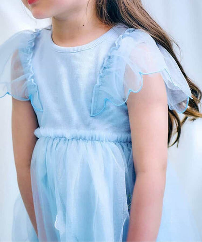 Japanese children's clothing apres les cours Shellmotif shell star mesh dress 80-140cm girls summer dresses 