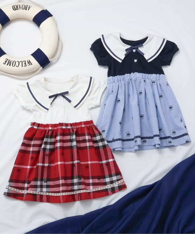 日本童裝 apres les cours × tiny bear 水手風連身裙 80-120cm 女童款 夏季 DRESSES