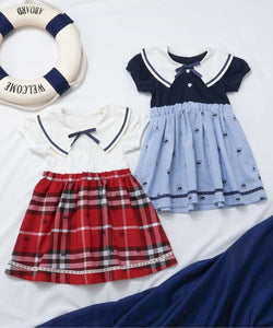 日本童裝 apres les cours × tiny bear 水手風連身裙 80-120cm 女童款 夏季 DRESSES