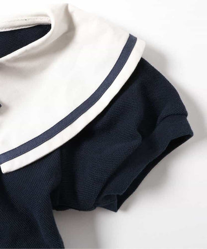 Japanese children's clothing apres les cours × tiny bear sailor style dress 80-120cm girls summer dresses 
