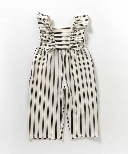日本童裝 apres les cours 吸水速乾 條紋波點荷葉邊背帶褲 90-140cm 女童款 夏季 Jumpsuit