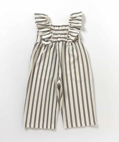 日本童裝 apres les cours 吸水速乾 條紋波點荷葉邊背帶褲 90-140cm 女童款 夏季 Jumpsuit