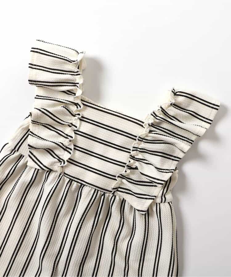 日本童裝 apres les cours 吸水速乾 條紋波點荷葉邊背帶褲 90-140cm 女童款 夏季 Jumpsuit