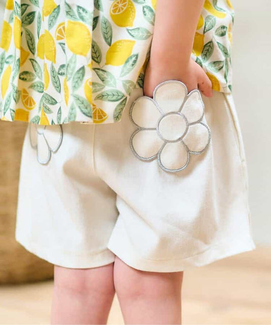 Japanese children's clothing apres les cours floral pocket shorts 80-140cm girls summer PANTS 