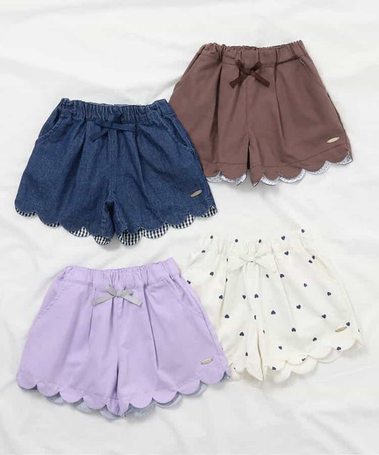 Japanese children's clothing apres les cours scalloped shorts 80-140cm girls summer PANTS 