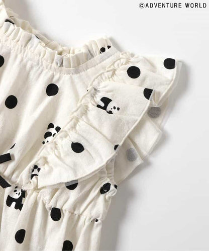 Japanese children's clothing apres les cours x Adventure World contact cold cute panda jumpsuit 70-80cm girls newborn baby summer jumpsuit 