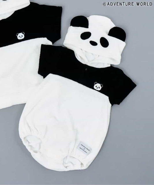 Japanese children's clothing apres les cours x Adventure World cool contact cute panda jumpsuit 70-80cm boys/girls newborn summer jumpsuit 