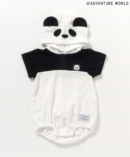 Japanese children's clothing apres les cours x Adventure World cool contact cute panda jumpsuit 70-80cm boys/girls newborn summer jumpsuit 