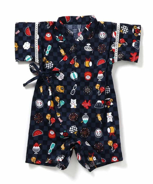 Japanese children's clothing apres les cours Jinbei Japanese kimono 70-80cm boys' newborn baby summer jumpsuit Japanese summer festival special edition 