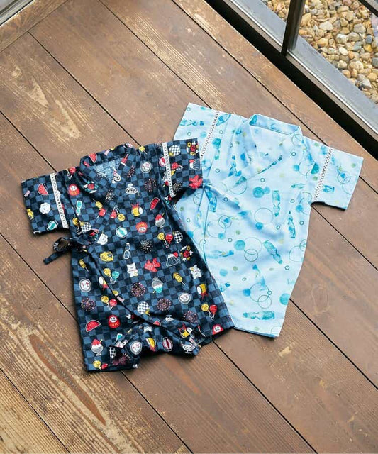 Japanese children's clothing apres les cours Jinbei Japanese kimono 70-80cm boys' newborn baby summer jumpsuit Japanese summer festival special edition 