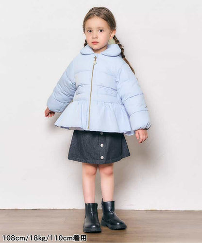 日本童裝 apres les cours 荷葉邊夾棉外套 80-140cm 女童款 秋季 (適合初秋、香港平均溫度、寒冷天氣、溫度低天氣）OUTERWEAR   【日本預售：2025年10月下旬】