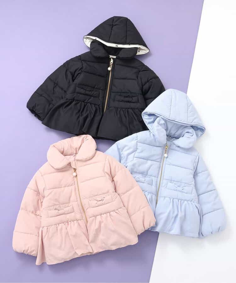 日本童裝 apres les cours 荷葉邊夾棉外套 80-140cm 女童款 秋季 (適合初秋、香港平均溫度、寒冷天氣、溫度低天氣）OUTERWEAR   【日本預售：2025年10月下旬】