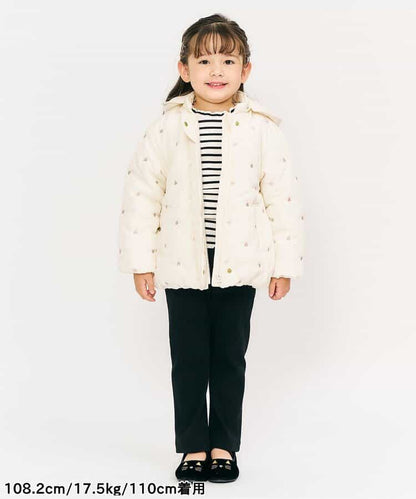 日本童裝 apres les cours 花邊刺繡夾棉外套 80-140cm 女童款 秋季 (適合初秋、香港平均溫度、寒冷天氣、溫度低天氣）OUTERWEAR   【日本預售：2025年10月下旬】聖誕紅/新年紅 
