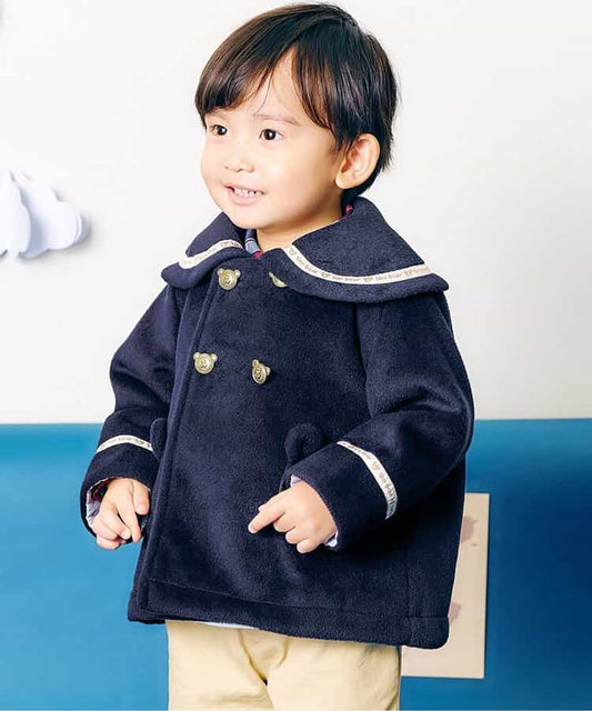 日本童裝 apres les cours x tiny bear 小熊水手外套 80-120cm 男童款/女童款 秋季 (適合初秋、香港平均溫度、寒冷天氣、溫度低天氣）OUTERWEAR 聖誕紅/新年紅