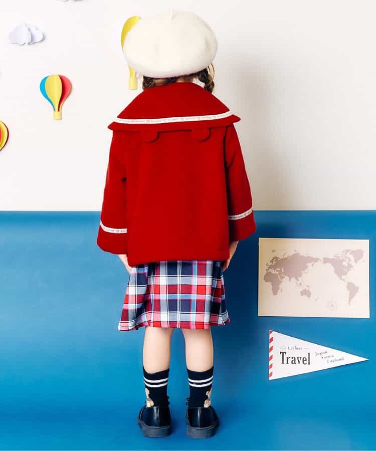 日本童裝 apres les cours x tiny bear 小熊水手外套 80-120cm 男童款/女童款 秋季 (適合初秋、香港平均溫度、寒冷天氣、溫度低天氣）OUTERWEAR 聖誕紅/新年紅