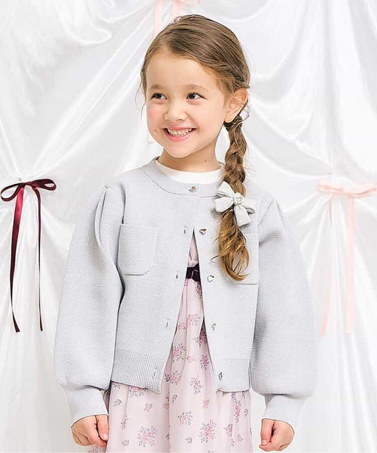 日本童裝 apres les cours 心型扣針織外套 80-140cm 女童款 秋季 OUTERWEAR 聖誕紅/新年紅