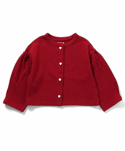 日本童裝 apres les cours 心型扣休閒外套 80-140cm 女童款 秋季 OUTERWEAR 聖誕紅/新年紅