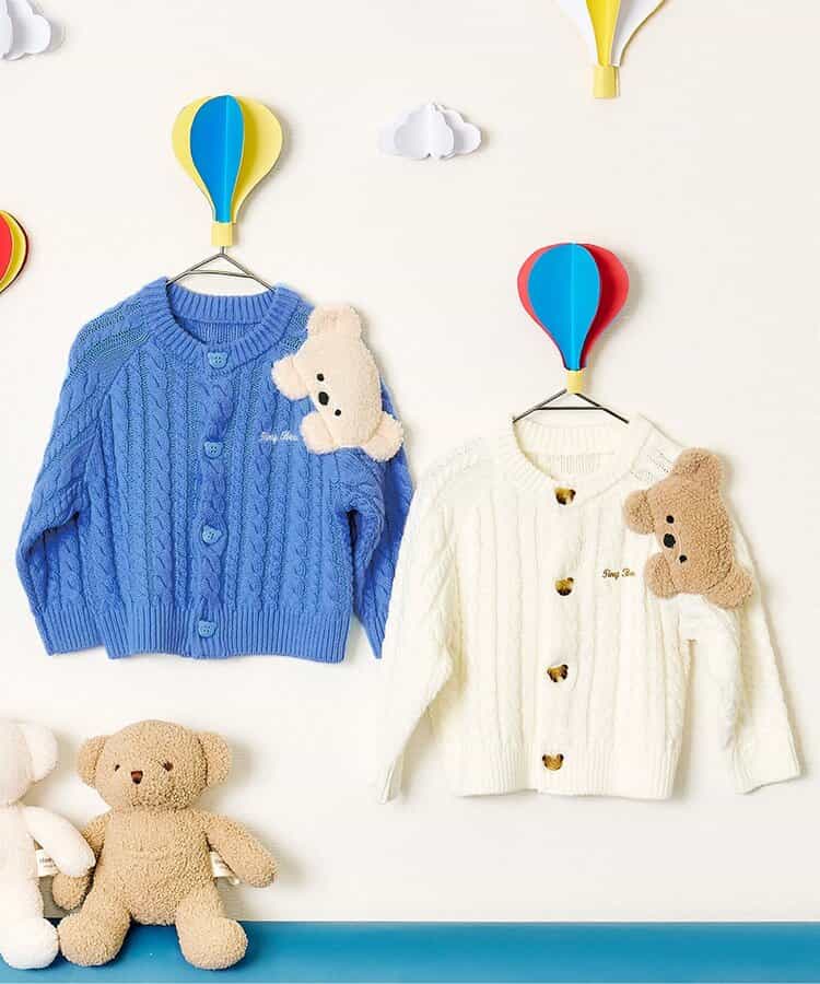 日本童裝 apres les cours x tiny bear 針織外套 80-120cm 男童款/女童款 秋季 OUTERWEAR