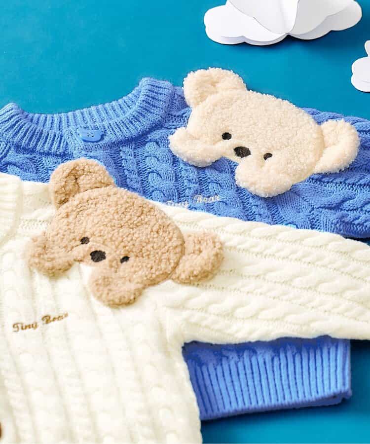 日本童裝 apres les cours x tiny bear 針織外套 80-120cm 男童款/女童款 秋季 OUTERWEAR