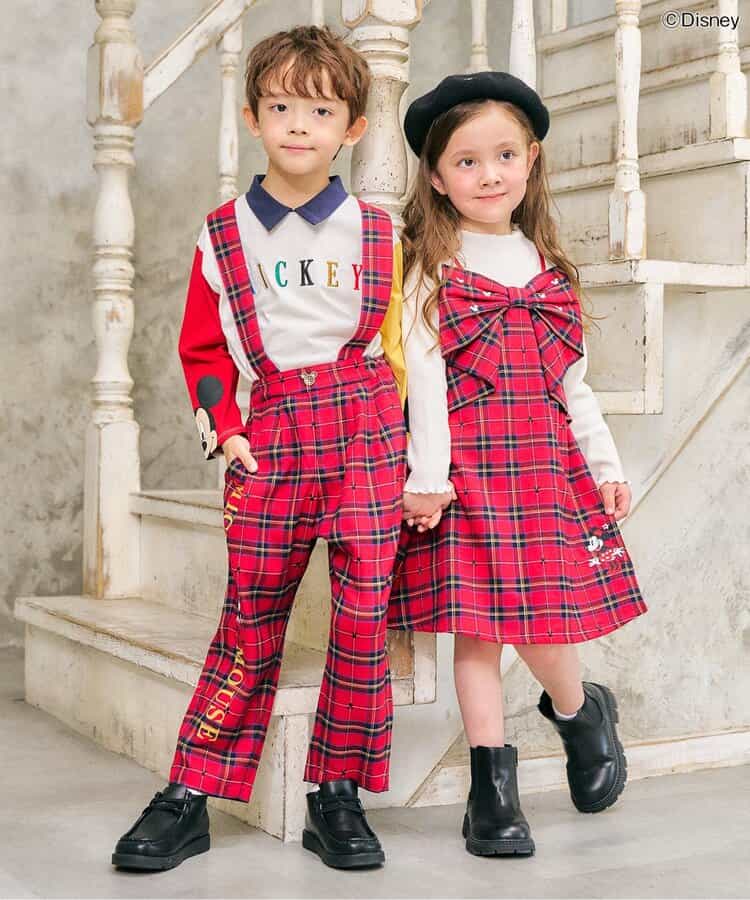 日本童裝 apres les cours x Disney polo上衣 80-130cm 男童款/女童款 秋季 TOPS 聖誕紅/新年紅