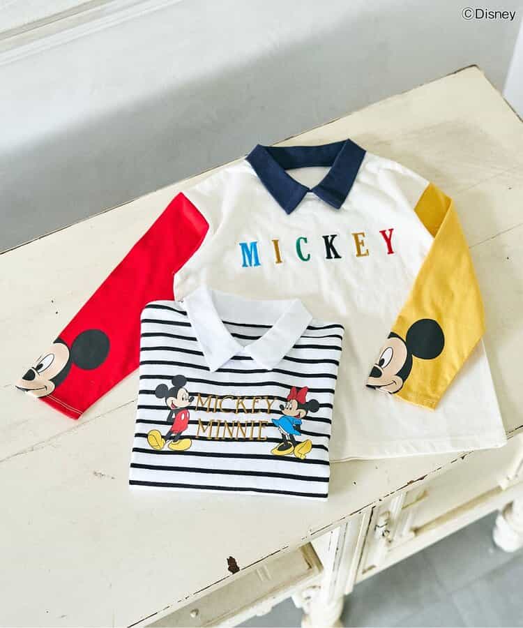 日本童裝 apres les cours x Disney polo上衣 80-130cm 男童款/女童款 秋季 TOPS 聖誕紅/新年紅