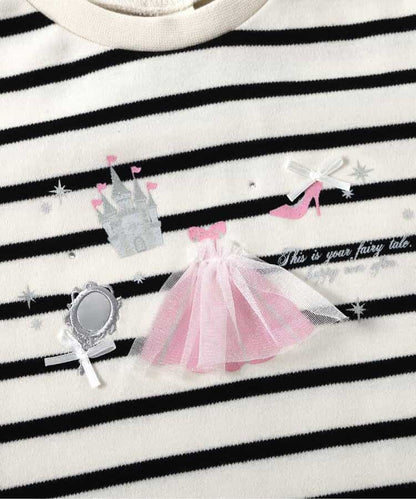 日本童裝 apres les cours 貓咪和公主圖案上衣 80-140cm 女童款 秋季 TOPS