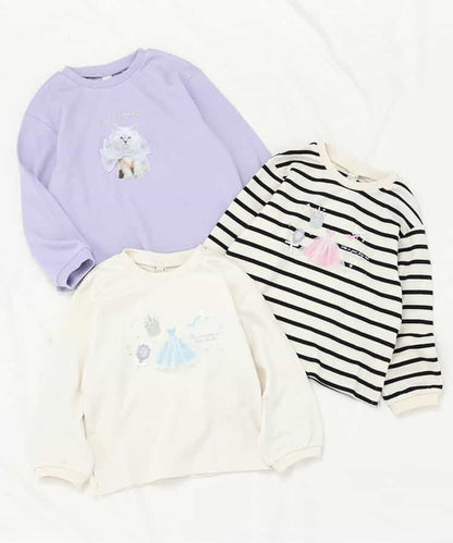 日本童裝 apres les cours 貓咪和公主圖案上衣 80-140cm 女童款 秋季 TOPS