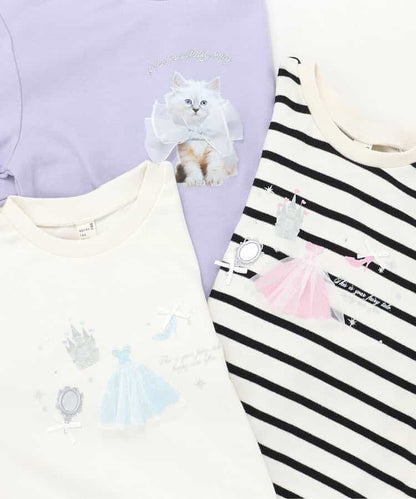日本童裝 apres les cours 貓咪和公主圖案上衣 80-140cm 女童款 秋季 TOPS