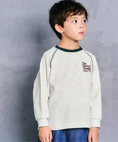 日本童裝 apres les cours 字母華夫格上衣 80-130cm 男童款/女童款 秋季 TOPS