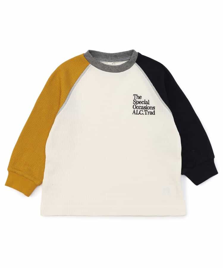 日本童裝 apres les cours 字母華夫格上衣 80-130cm 男童款/女童款 秋季 TOPS