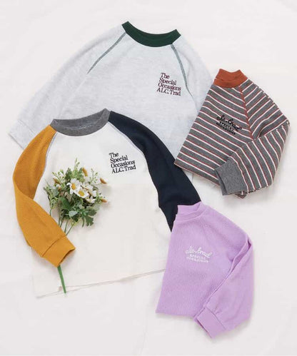 日本童裝 apres les cours 字母華夫格上衣 80-130cm 男童款/女童款 秋季 TOPS
