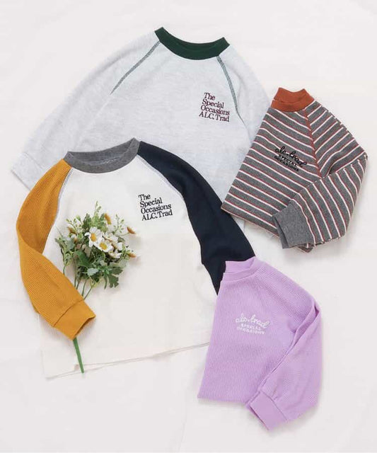 日本童裝 apres les cours 字母華夫格上衣 80-130cm 男童款/女童款 秋季 TOPS
