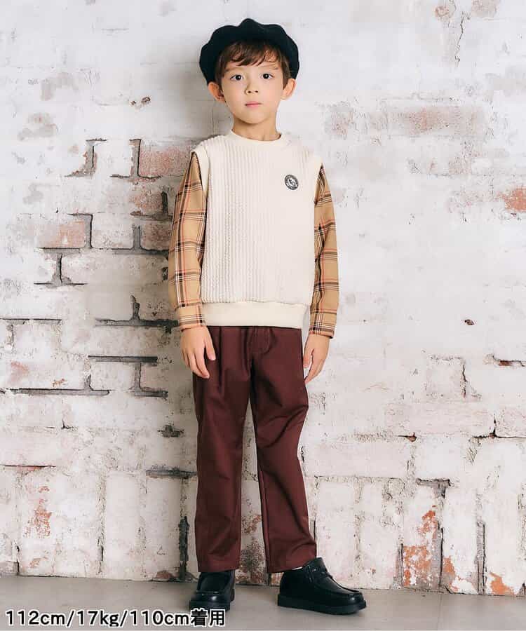 日本童裝 apres les cours 假兩件格仔上衣 80-130cm 男童款 秋季 TOPS
