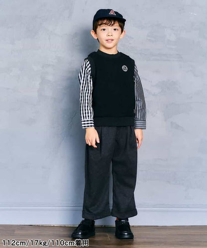 日本童裝 apres les cours 假兩件格仔上衣 80-130cm 男童款 秋季 TOPS