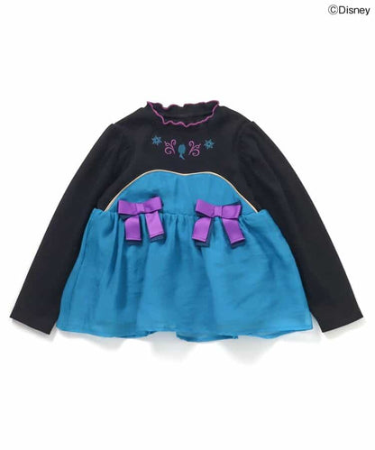日本童裝 apres les cours x Disney 公主拼接蝴蝶結上衣 80-130cm 女童款 秋季 TOPS
