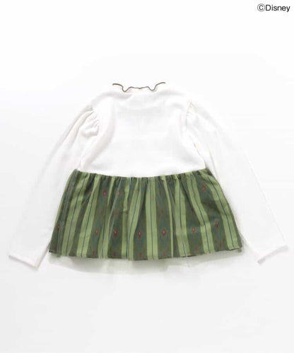 日本童裝 apres les cours x Disney 公主拼接蝴蝶結上衣 80-130cm 女童款 秋季 TOPS