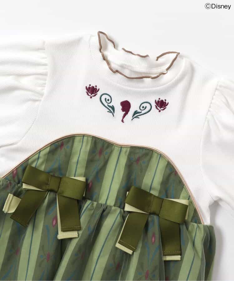 日本童裝 apres les cours x Disney 公主拼接蝴蝶結上衣 80-130cm 女童款 秋季 TOPS