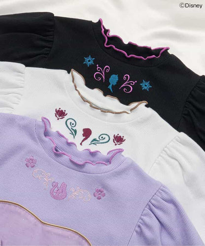 日本童裝 apres les cours x Disney 公主拼接蝴蝶結上衣 80-130cm 女童款 秋季 TOPS