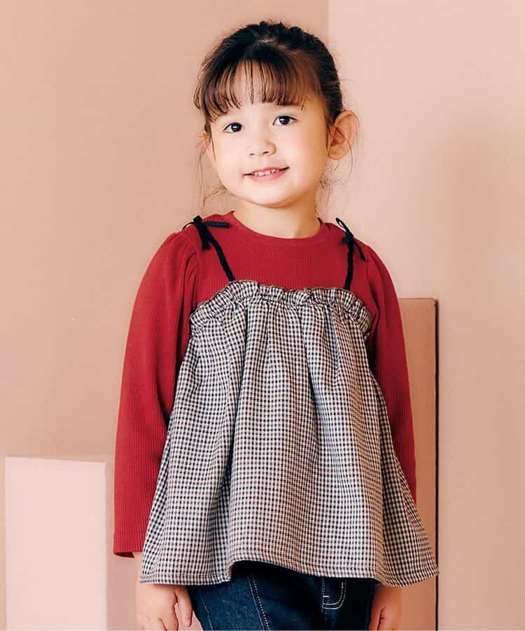 日本童裝 apres les cours 假兩件上衣 80-140cm 女童款 秋季 TOPS