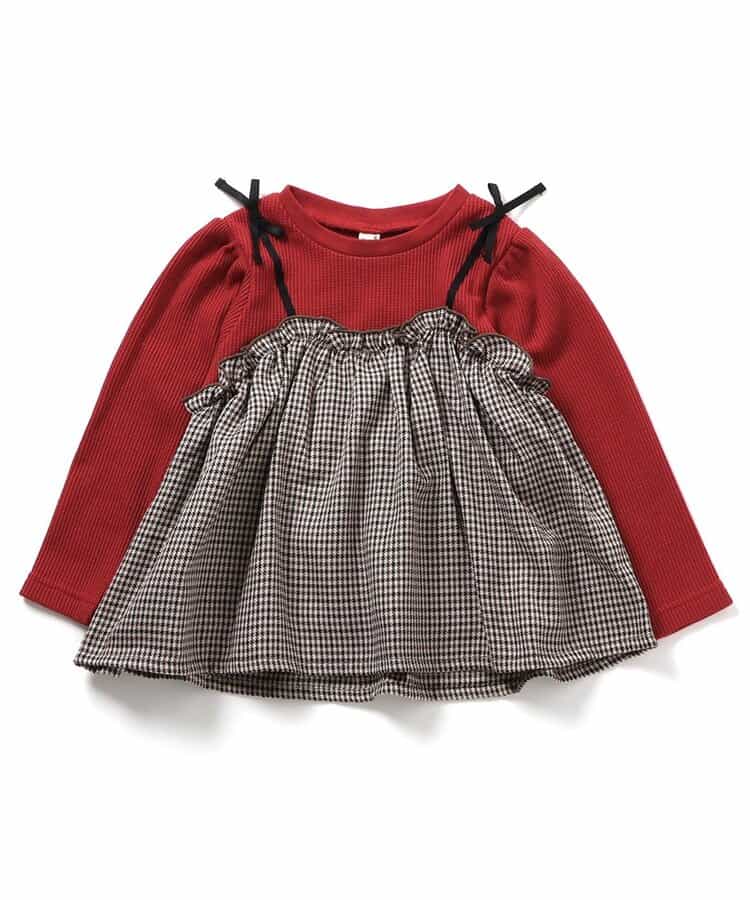 日本童裝 apres les cours 假兩件上衣 80-140cm 女童款 秋季 TOPS
