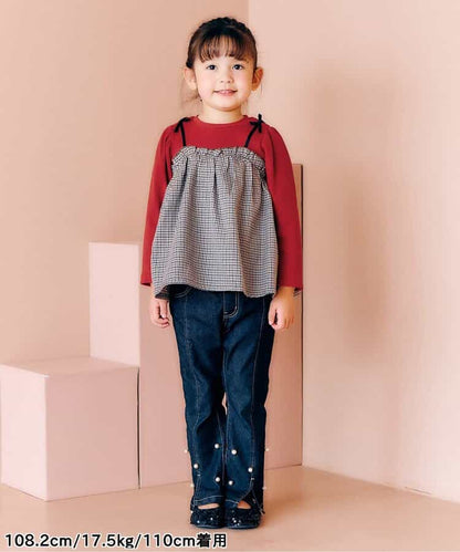日本童裝 apres les cours 假兩件上衣 80-140cm 女童款 秋季 TOPS
