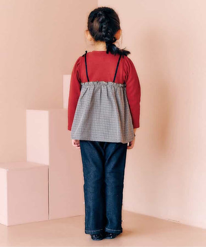 日本童裝 apres les cours 假兩件上衣 80-140cm 女童款 秋季 TOPS