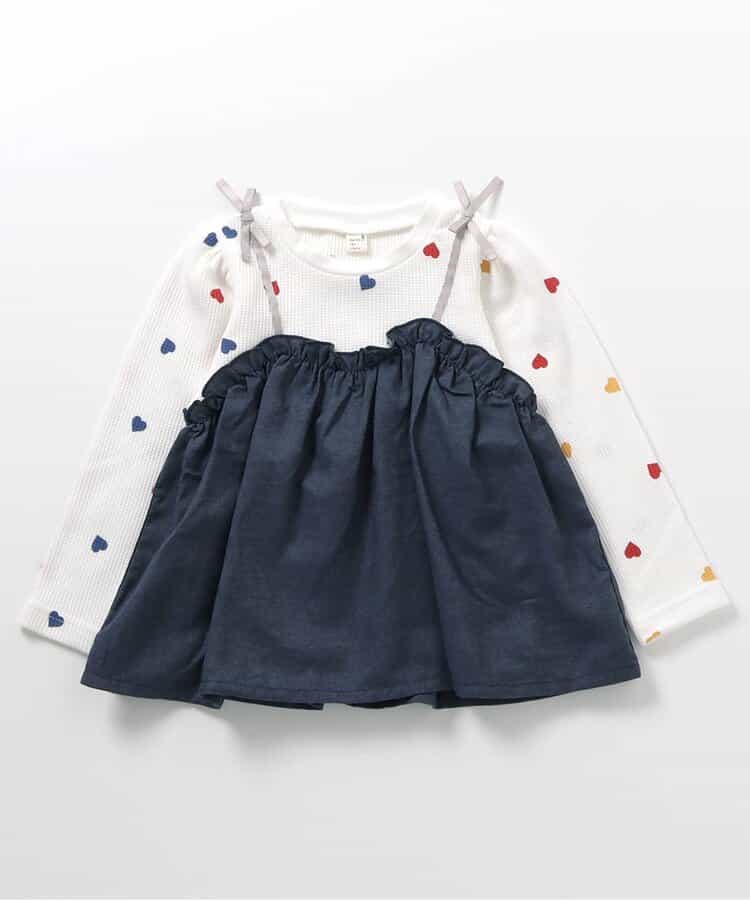 日本童裝 apres les cours 假兩件上衣 80-140cm 女童款 秋季 TOPS