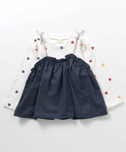 日本童裝 apres les cours 假兩件上衣 80-140cm 女童款 秋季 TOPS